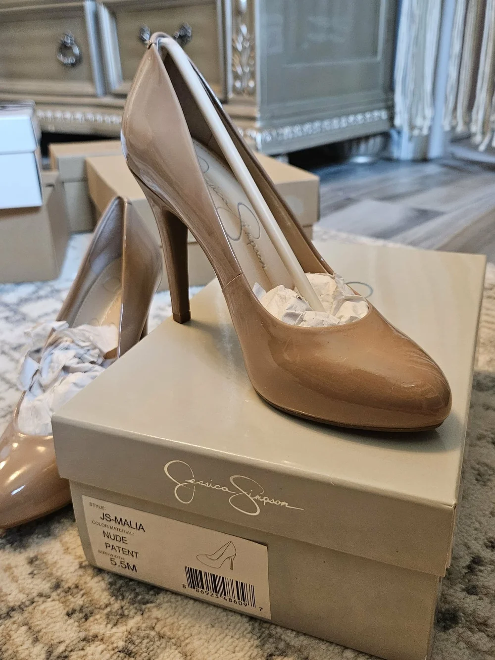 Jessica Simpson Nude Patent JS-Malia High Heel Pumps